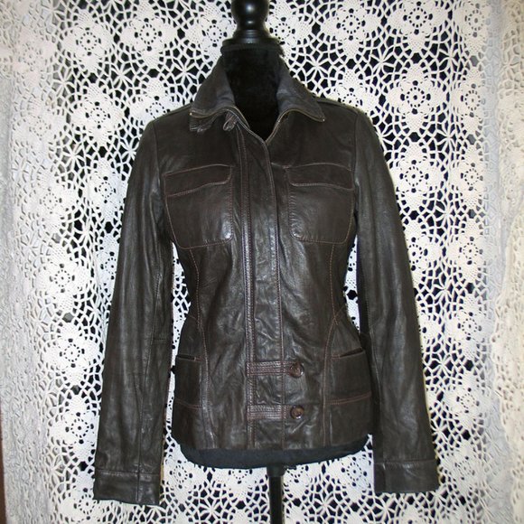 Danier woman's  Summer/Fall chocolate brown leather jacket L0021 - Picture 1 of 3